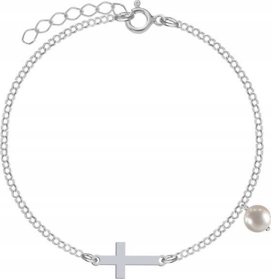 Radziszewska Jewellery Bransoletka Srebrna Krzyżyk Perła Srebro 925 Prezent ŻYCZENIA GRATIS