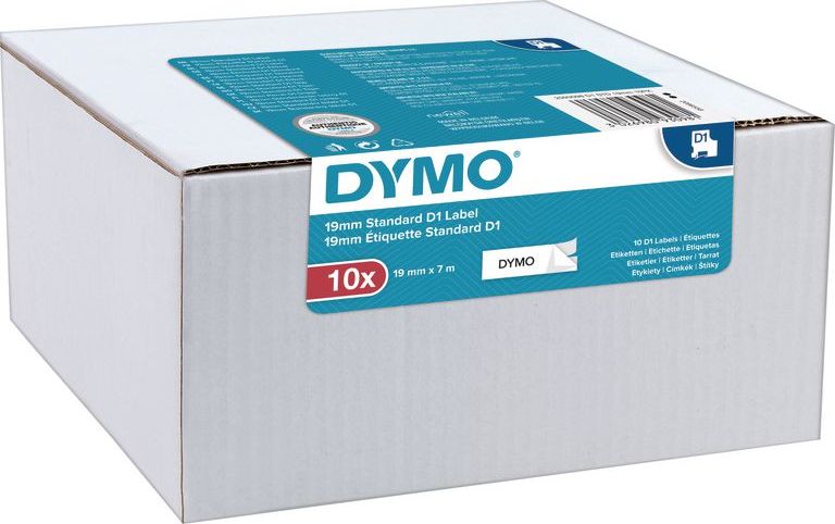 Dymo Taśma D1 19mm x7m czarny/biały 2093098 10 szt.