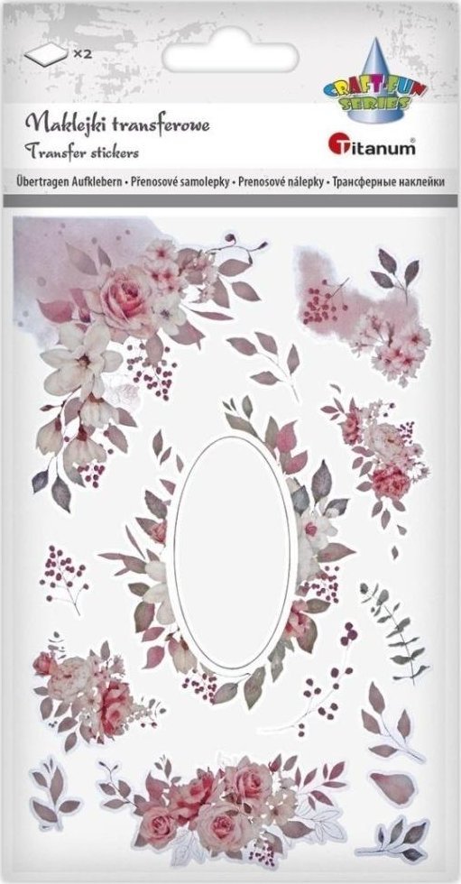 Apli Kids Naklejki transferowe Kwiaty różowe 2 plansze