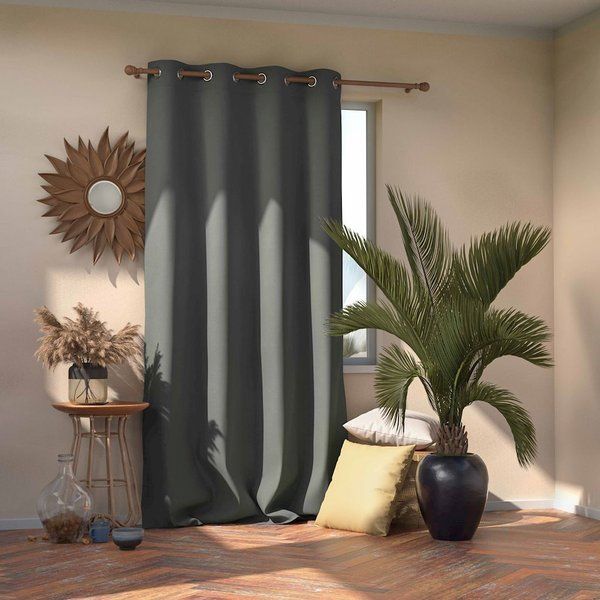 AmeliaHome Zasłony Blackout na przelotkach Grafit 140X270