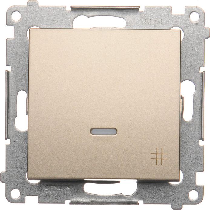 Kontakt-Simon Łącznik krzyżowy z podświetleniem LED 10 AX złoty mat (DW7L.01/44)
