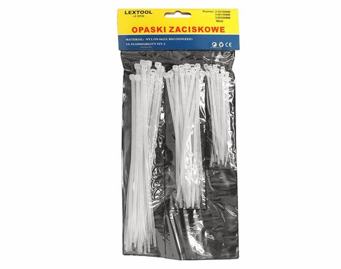 Organizer Lextool Opaska zaciskowa Biały 60 sztuk (LXOP22)