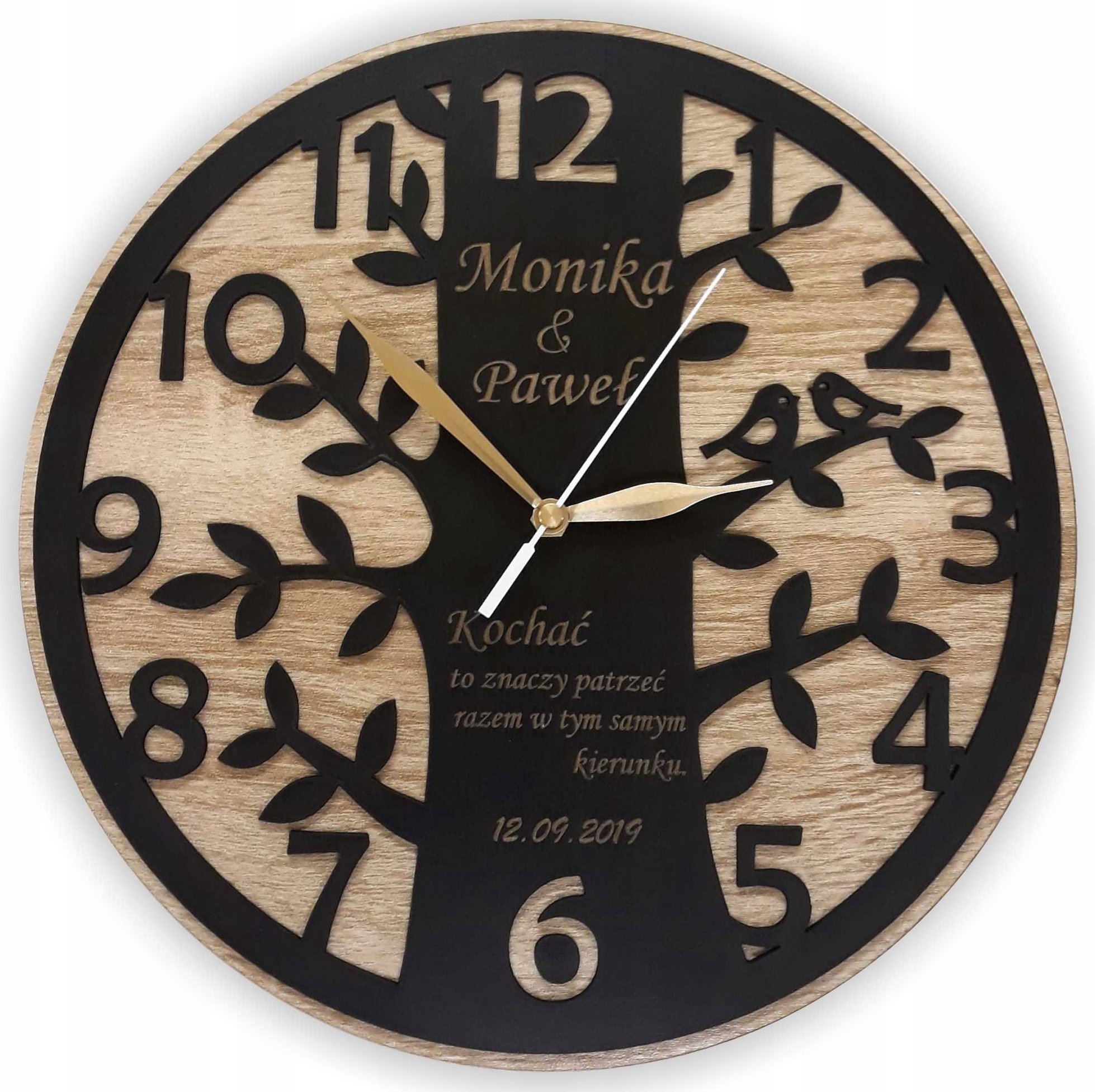 naSciane Zegar prezent na ślub pamiątka rocznica ślubu dąb