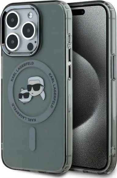 Karl Lagerfeld Karl Lagerfeld KLHMP15XHLSKCK iPhone 15 Pro Max 6.7" black/black hardcase IML Metal Karl&Choupette Head MagSafe