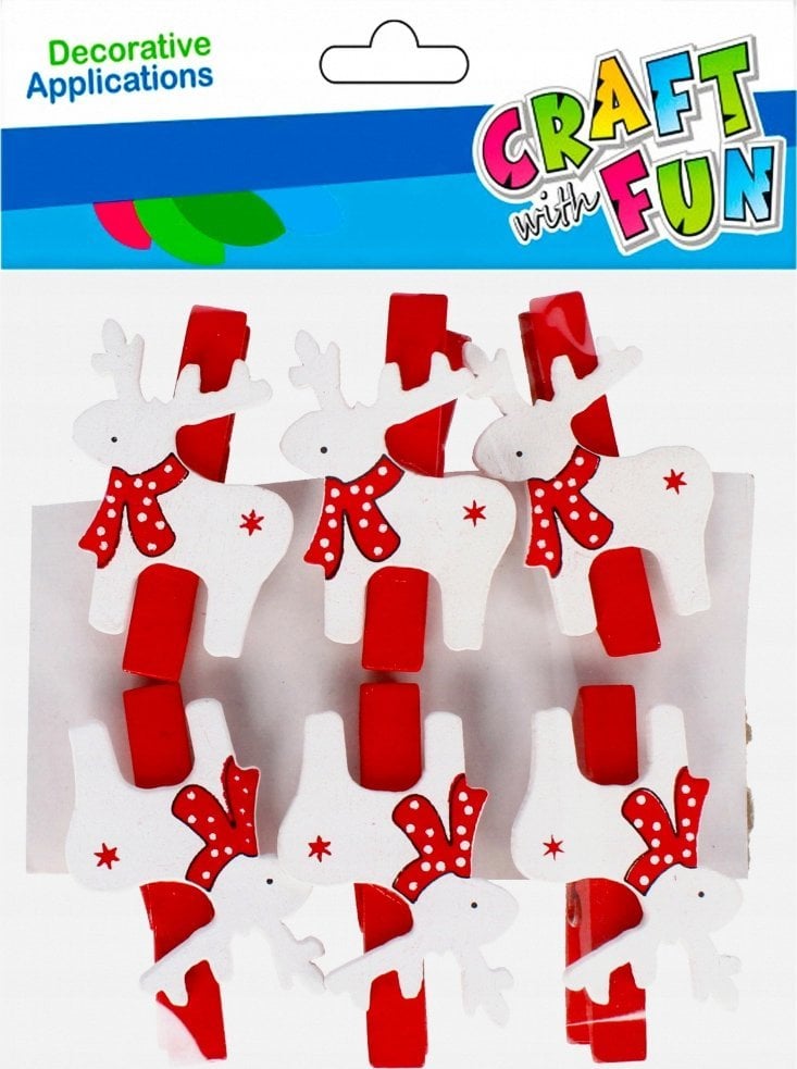 Craft with Fun OZDOBA BN KLAMERKI RENIFER 6SZT CF CZ PBH 12/144