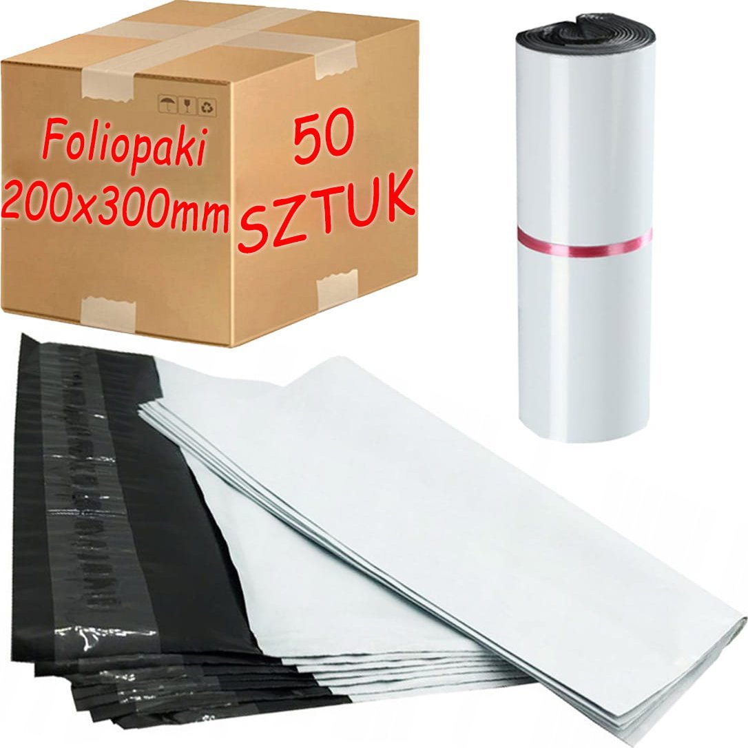 Pako Foliopaki Kurierskie Białe 200x300mm - 50 szt.