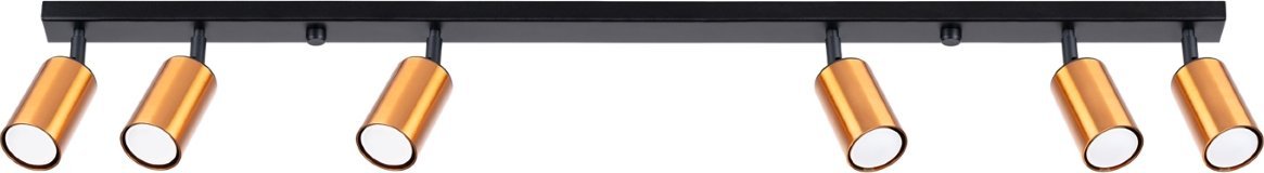 Lampa sufitowa Sollux Lighting SOLLUX Plafon WINX 6L czarny/miedź 6 x GU10 SL.1380