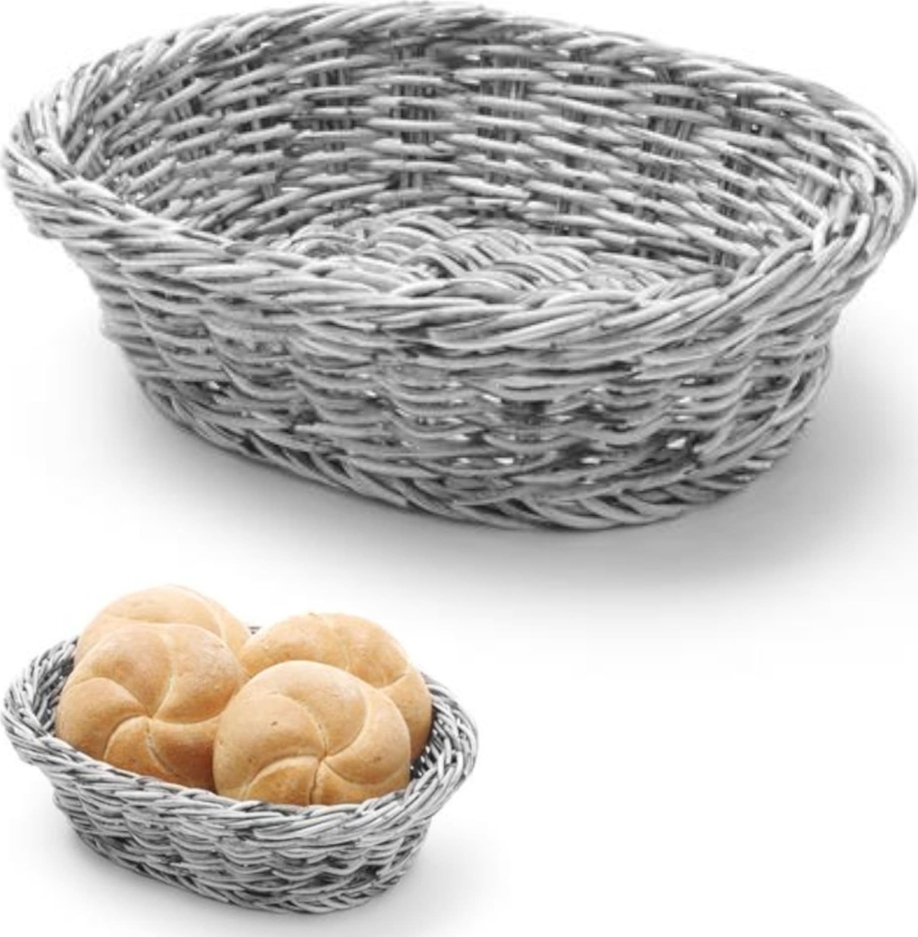 Hendi Koszyk na pieczywo owalny polipropylenowy szary 250x190x65 mm - Hendi 426616