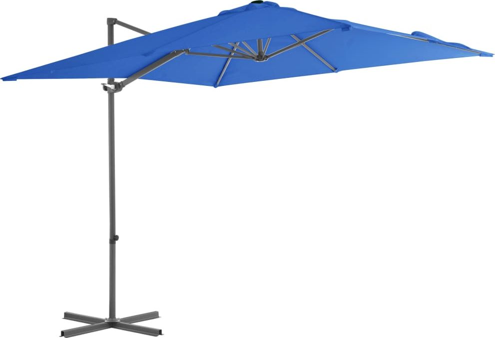 vidaXL Parasol wiszący na stalowym słupku, 250x250 cm, lazurowy