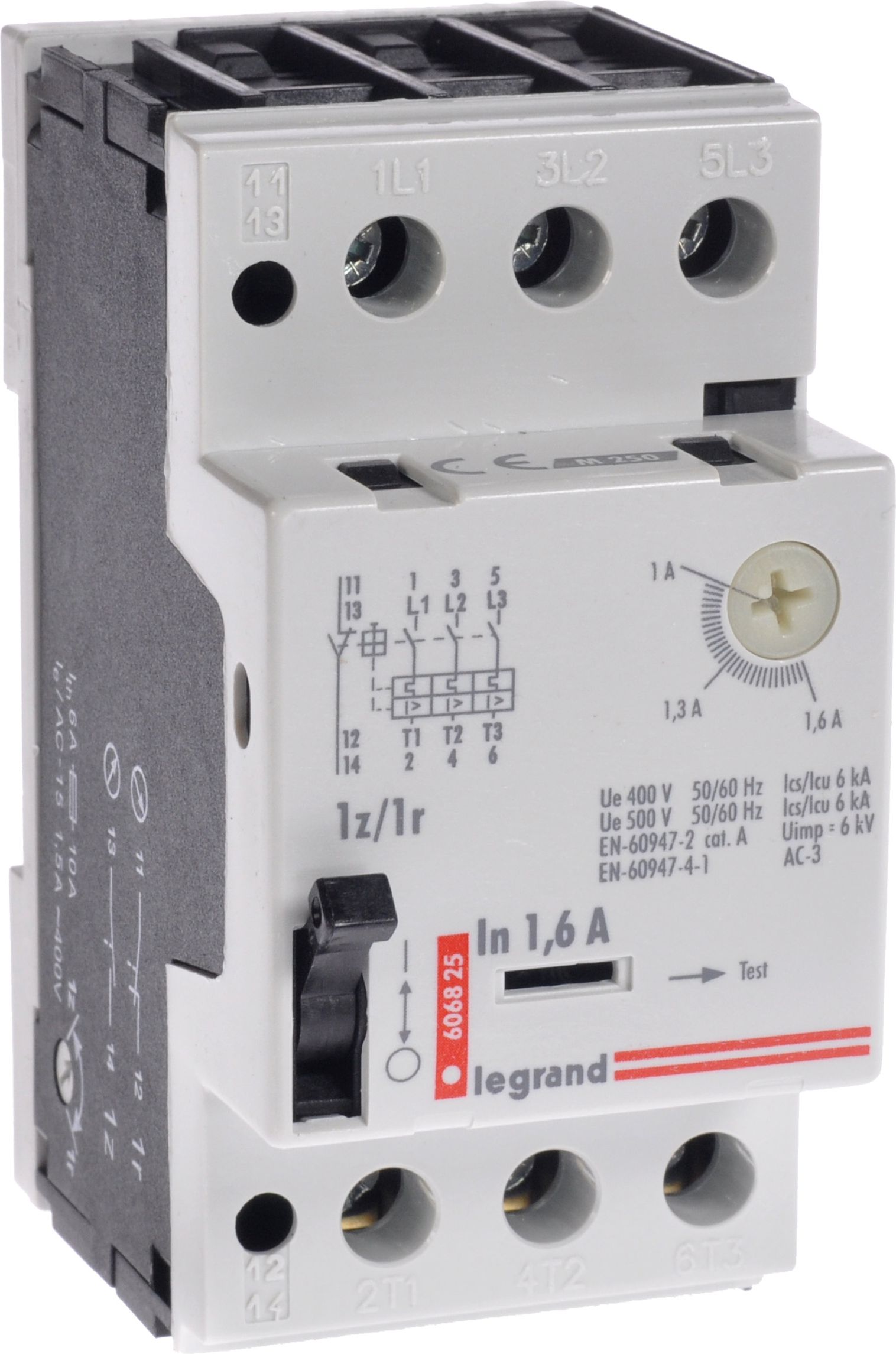 Legrand Wyłącznik silnikowy 3P 0,55kW 1-1,6A M250 1Z/1R 0,25 606825