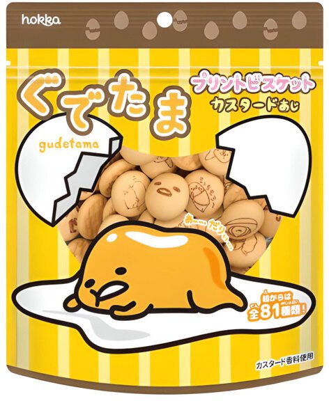 Gudetama Custard Biscuits, herbatniki budyniowe 38g - Hokka