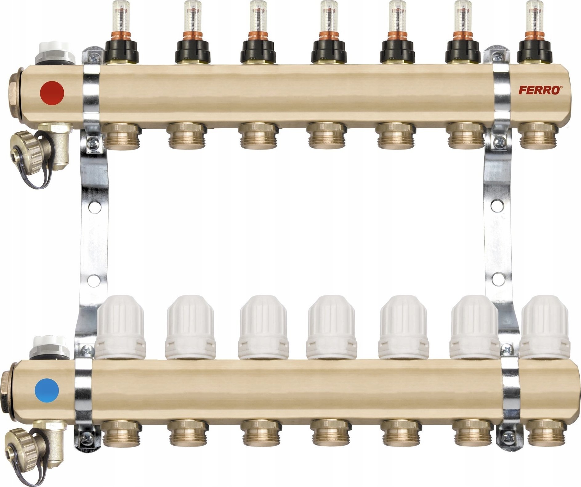 Ferro RODZIELACZ 12-DROG Z ZAW.TERMOSTAT I PRZEPŁYW. FERRO // TG.F.ROZ.RZP12S
