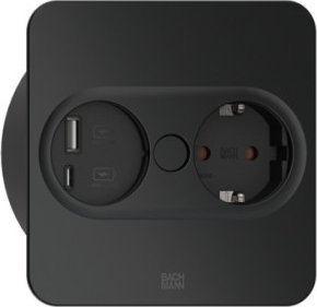 Bachmann BACHMANN TWIST 2 1xCEE7/3 1xUSB A/C 22W 2.0m AEH RAL9005 30GE kątowa