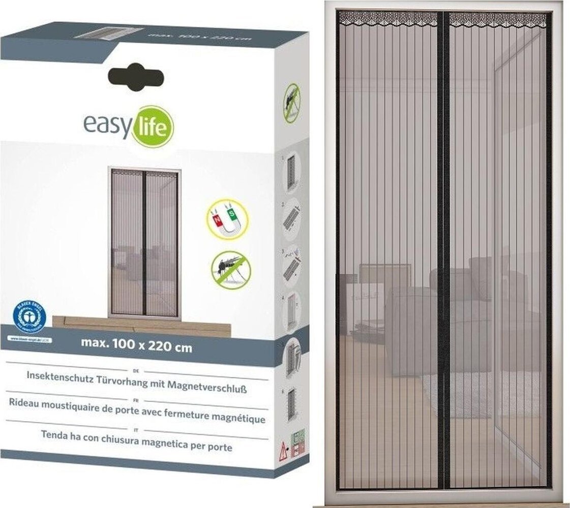 ProGarden Moskitiera siatka na drzwi lamelowa z zamknięciem na magnes 100x220cm