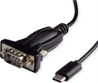 Adapter AV Value VALUE Kabel konwertera USB - Serial, typ C - RS232, czarny, 1,8 m