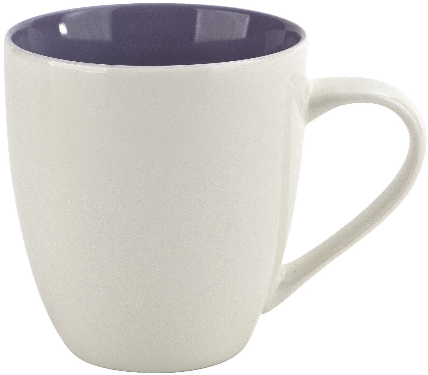Kubek porcelanowy 470 ml Biały - fioletowy