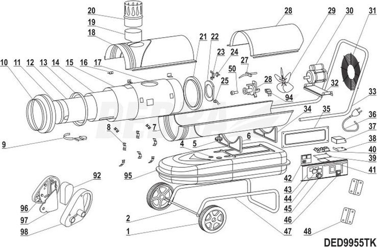 Dedra TYLNA OSŁONA GÓRNA (CZERWONA) DEDRA