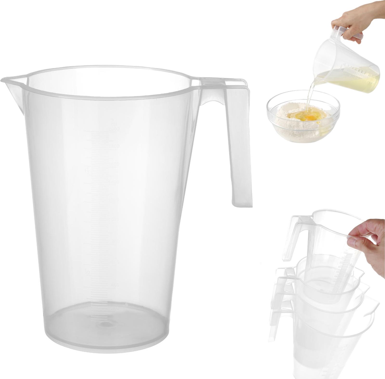 Hendi Miara kuchenna dzbanek z miarką z polipropylenu piętrowalny 2L - HENDI 567838 Miara kuchenna dzbanek z miarką z polipropylenu piętrowalny 2L - H