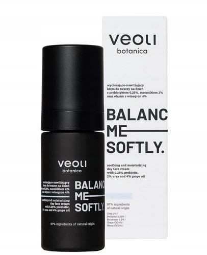 VEOLI BOTANICA_Balance Me Softly wyciszająco-nawilżający krem do twarzy na dzień z prebiotykiem 0,25%, mocznikiem 2% oraz olejem z winogron 4% 30ml