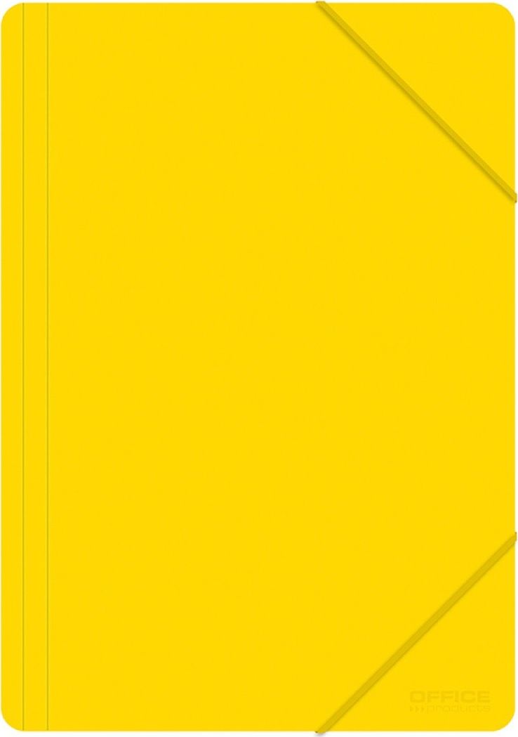 Office Products Teczka z gumką A4, PP, 500mikr., 3-skrz., żółta