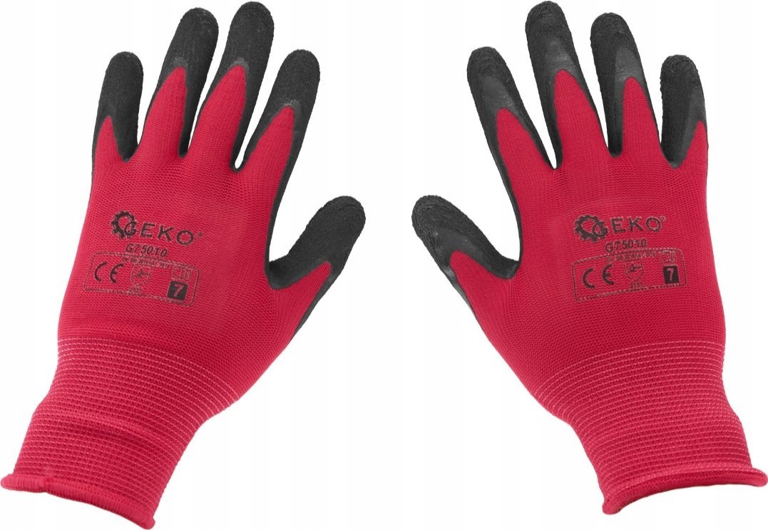 Geko Rękawice ochronne powlekane r. 7 – różowe (12/240)