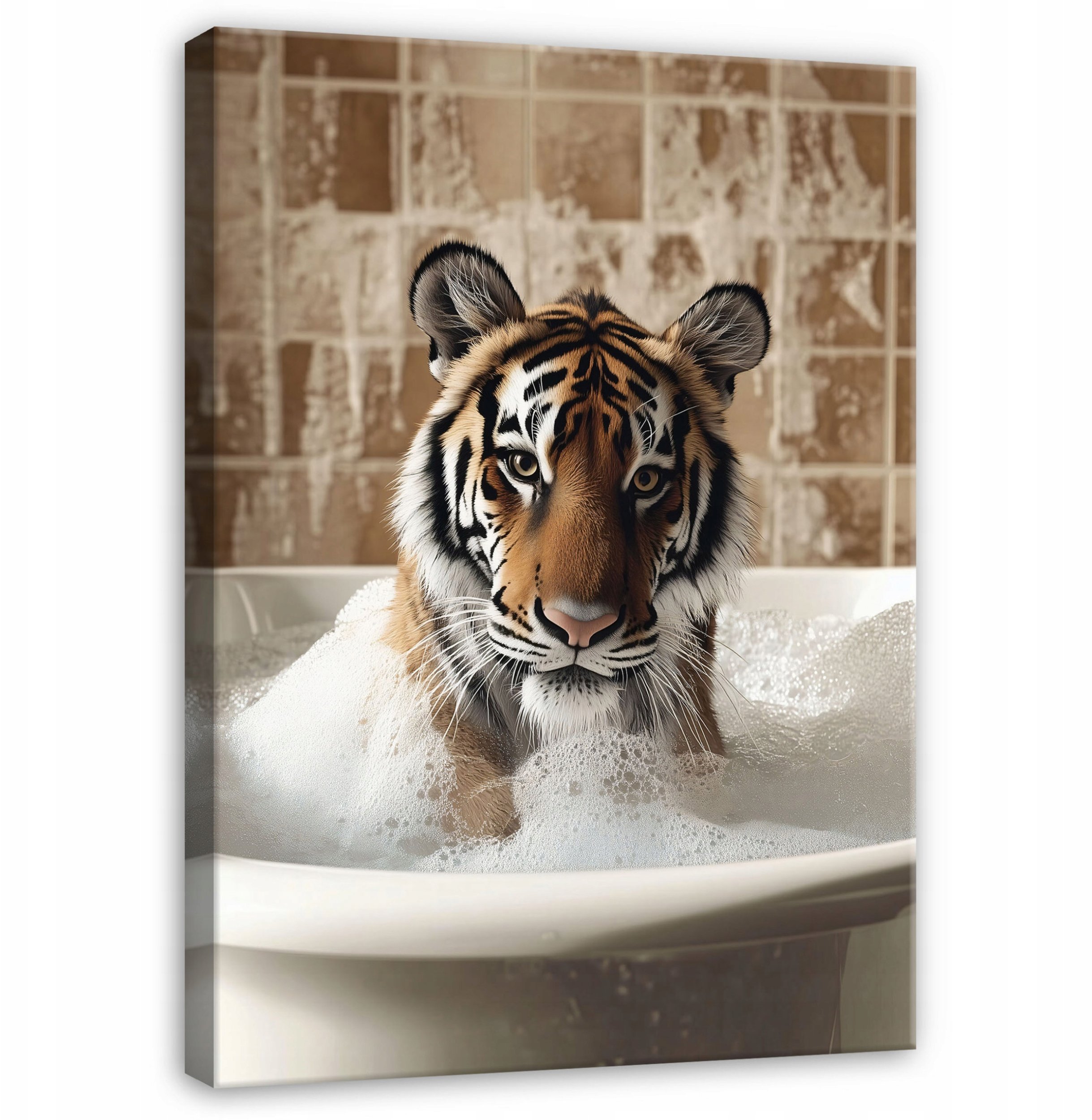 OBRAZ TYGRYS ZWIERZĘTA DO ŁAZIENKI TOALETY WC NA PŁÓTNIE ŚCIANĘ 60x40