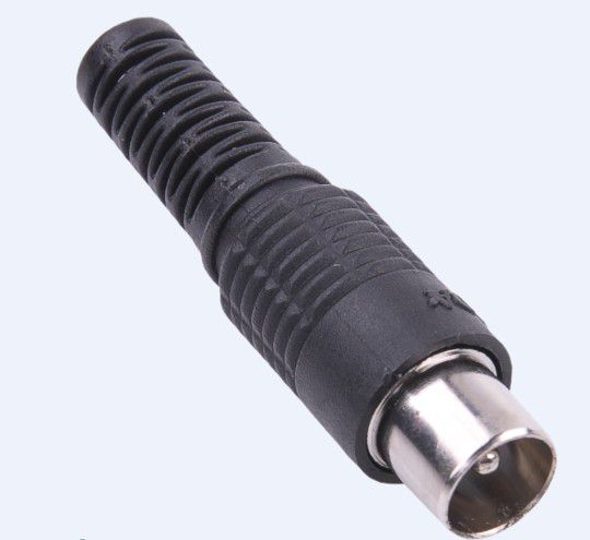 Wtyk ant. TV plastik, czarny