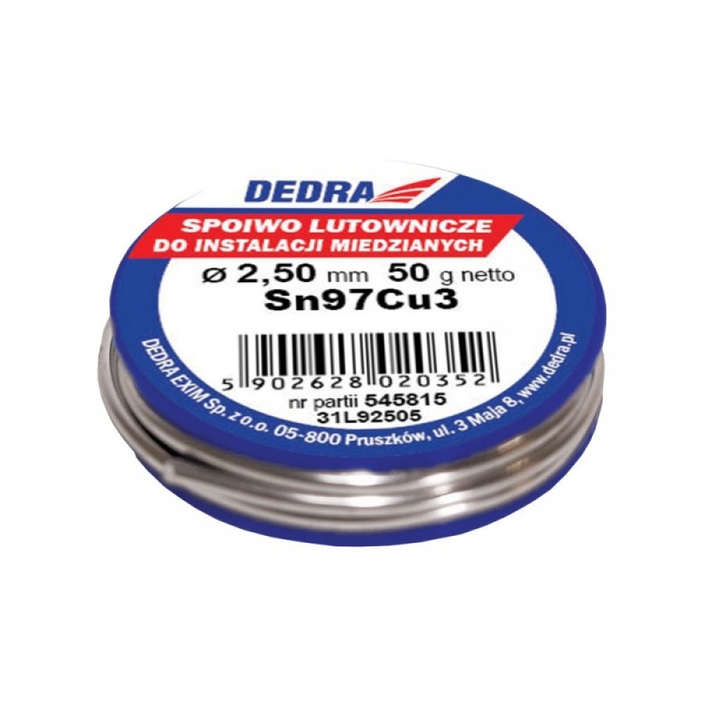Dedra Spoiwo lutownicze 2,5mm Sn97Cu3 50g (31L92505)