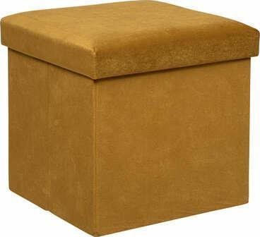 Atmosphera Pufa ze schowkiem LILOU, aksamit, skladana, 38 x 38 x 38 cm