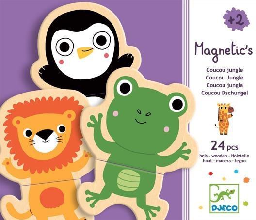 Djeco Drewniana układanka magnetyczna, Dżungla (143681)