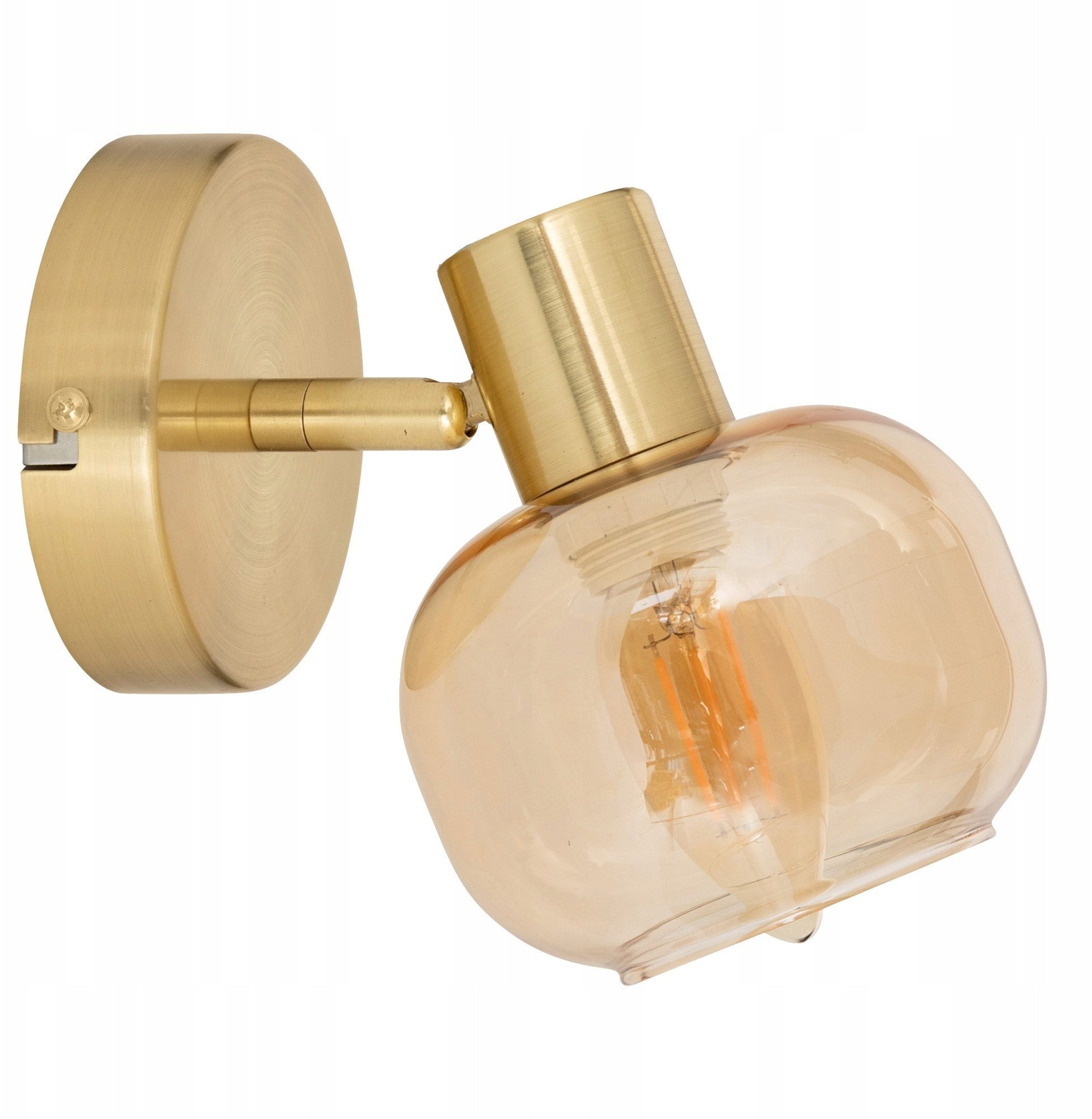 Kinkiet kula PILLA, złoto i szkło, Ø 10 cm