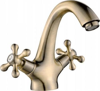 Bateria umywalkowa Kuchinox Bateria umywalkowa z korkiem stojąca Stilo retro mosiądz