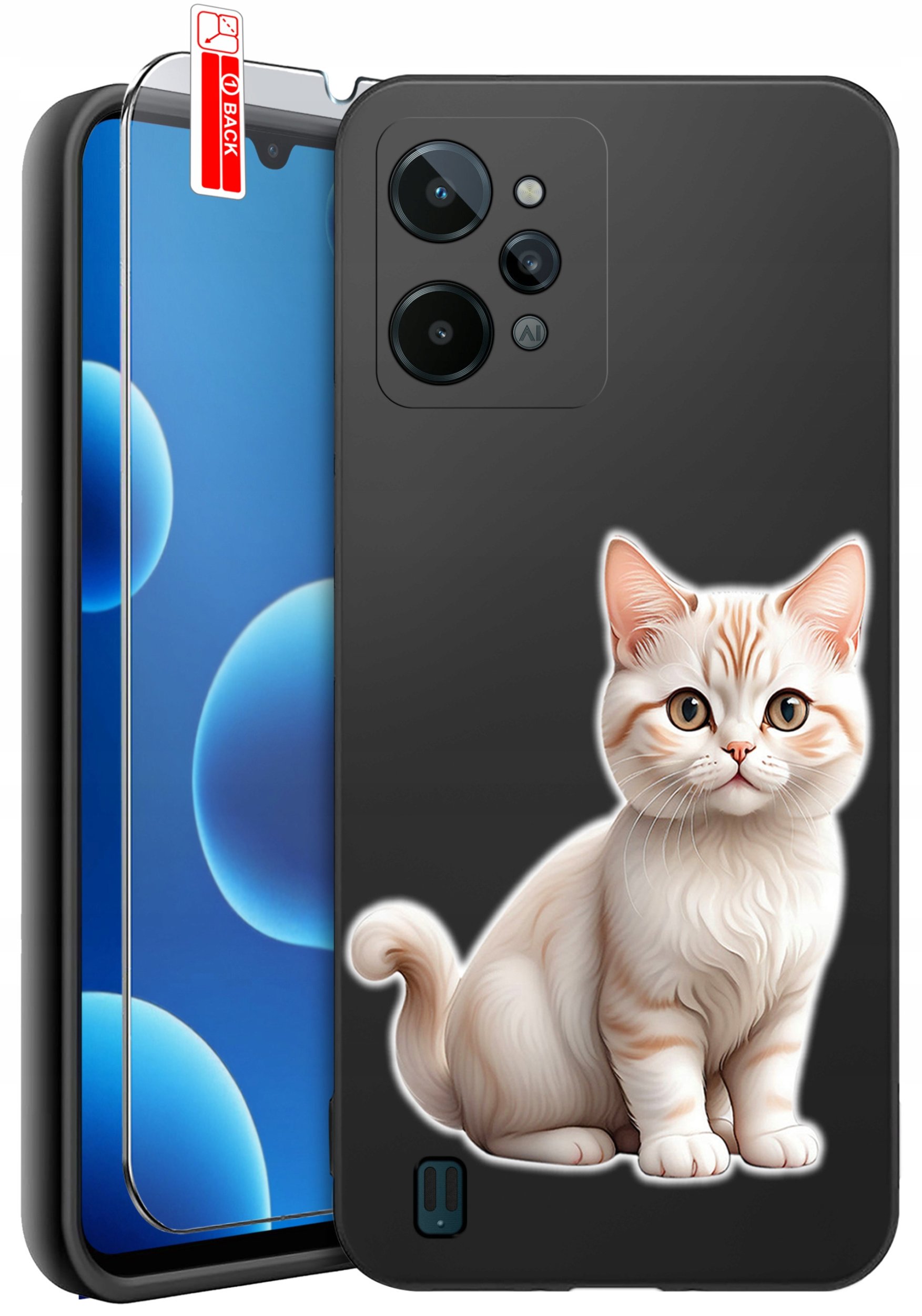 ETUI do Realme C31| WZORY | SILIKONOWE MATT CASE + SZKŁO 9H