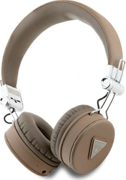 Słuchawki Guess Guess Bluetooth ENC GUBH70PGTSPSW Brown Grained Classic Round Shape Headphones