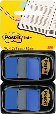 3M Zakładki indeksujące POST-IT® (680-B2EU), PP, 25x43mm, 2x50 kart., niebieskie - 051141920603