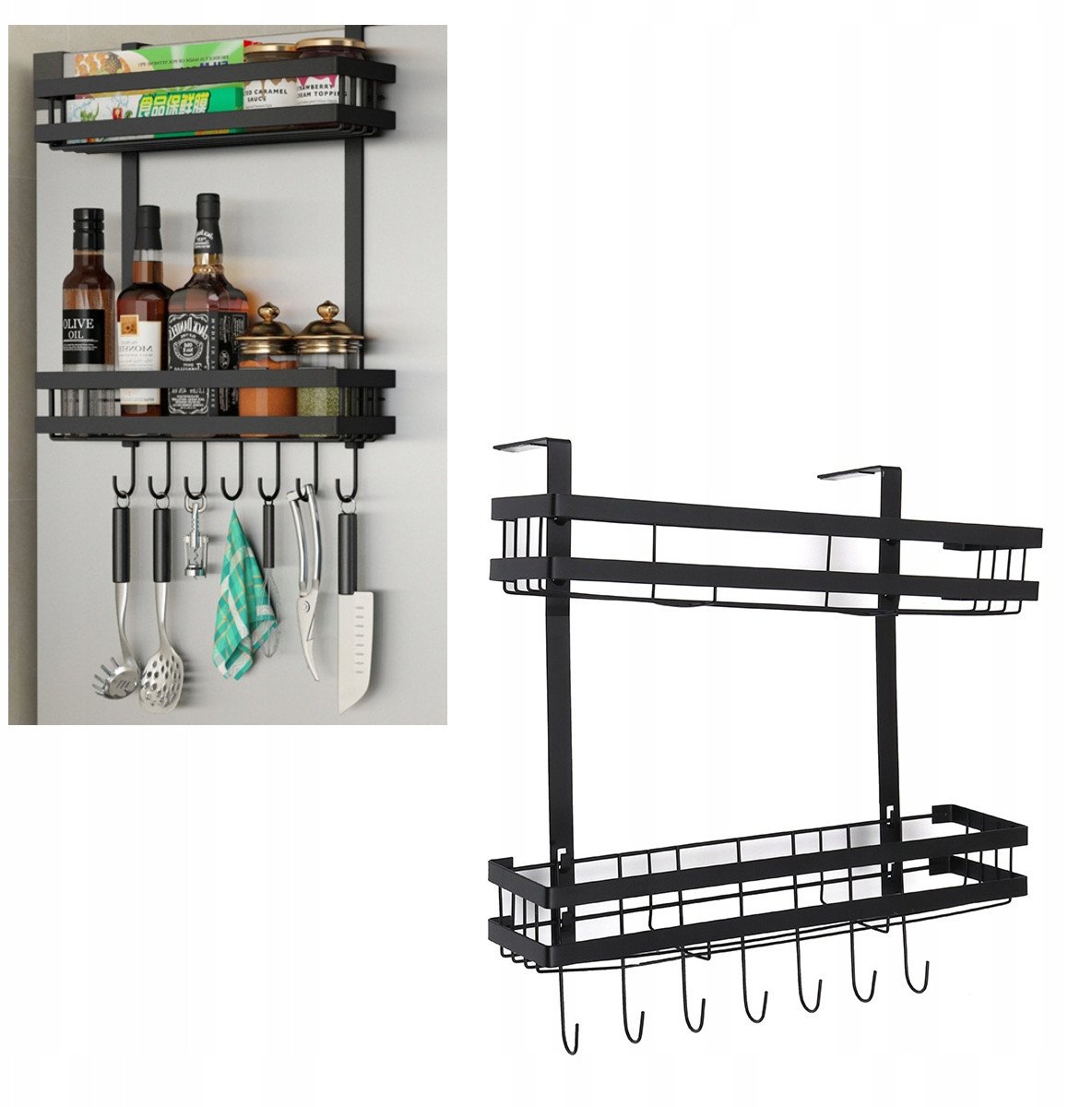 KUCHENNY UCHWYT Organizer na SZAFKĘ PÓŁKA 2poziomy