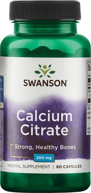Swanson Swanson - Cytrynian Wapnia, 200mg, 60 kapsułek