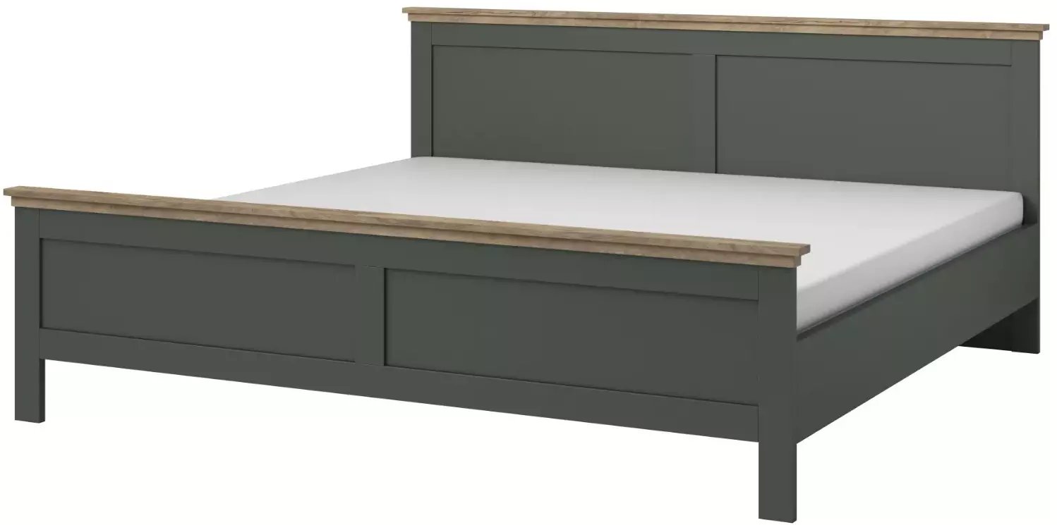 Łóżko EVORA 140x200 zielone/dąb lefkas HELVETIA