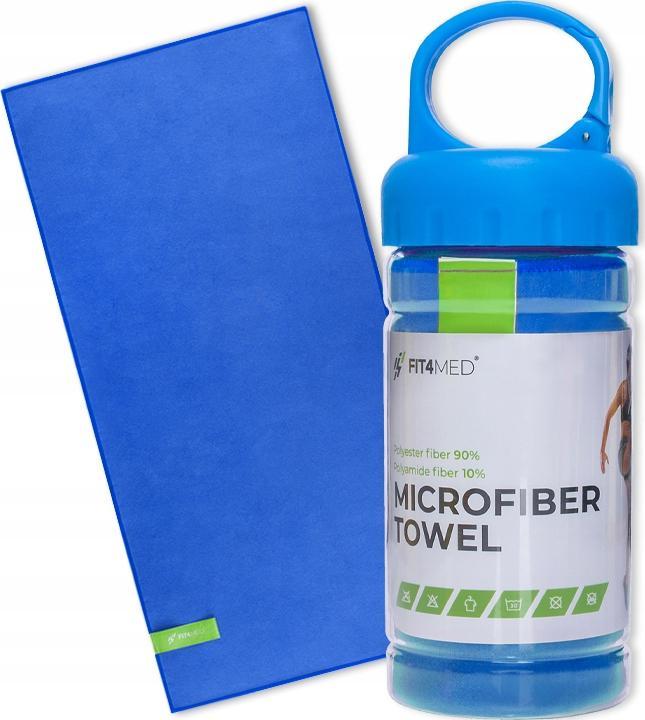 Fit4Med Ręcznik Sportowy Chłodzący Siłownia Fitness z pojemnikiem Mikrofibra