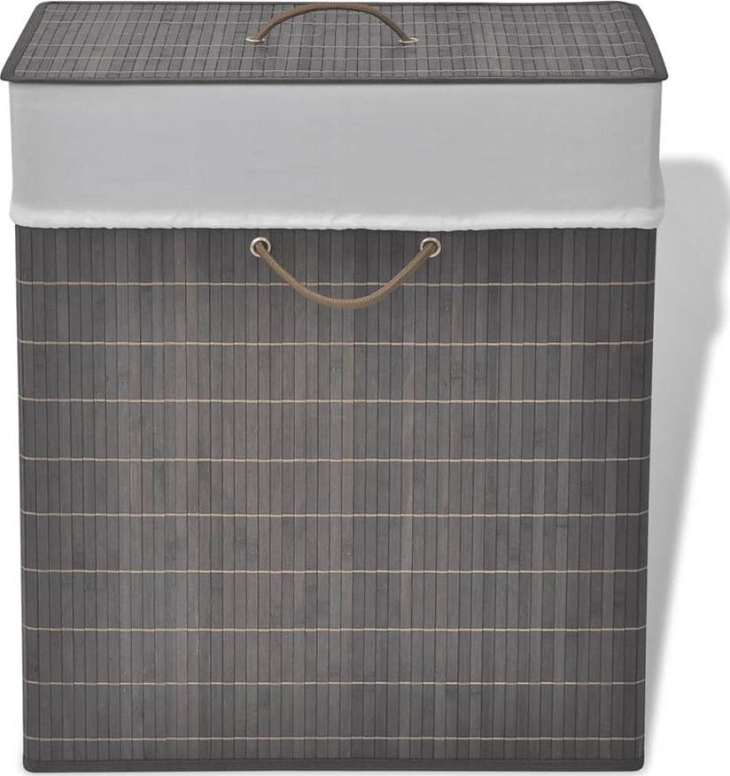 Kosz na pranie Elior Bambusowy kosz Lavandi 5X - ciemnobrązowy