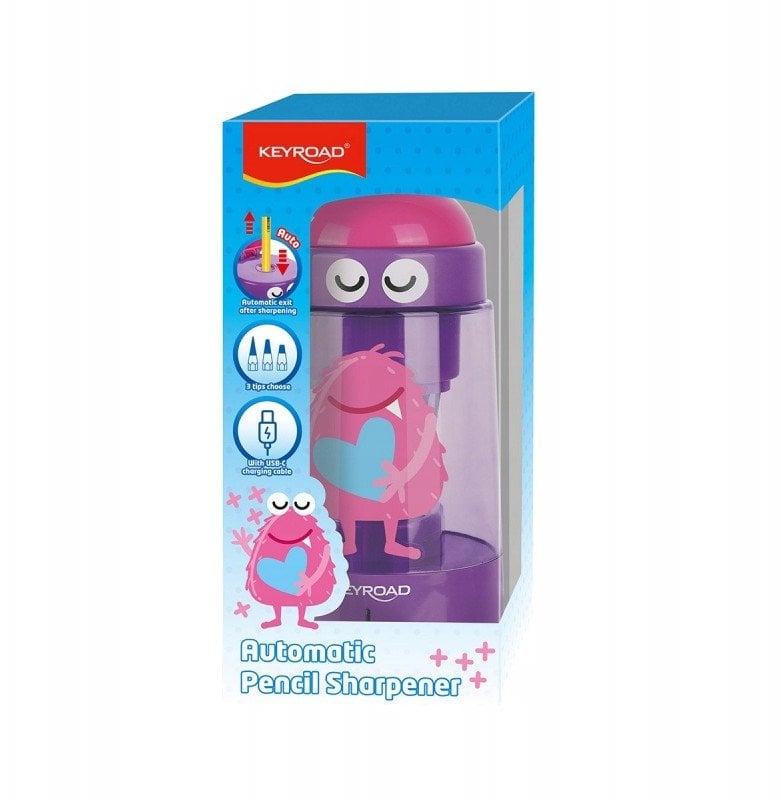 Temperówka elektryczna KEYROAD, USB, pojedyncza, fioletowa