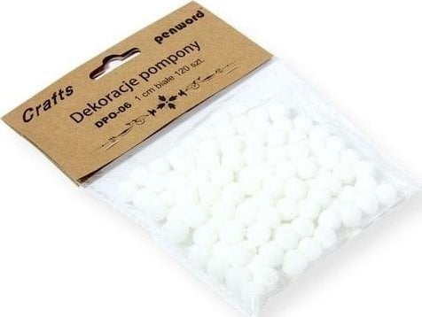 Dekoracje pompony 1cm białe 120szt