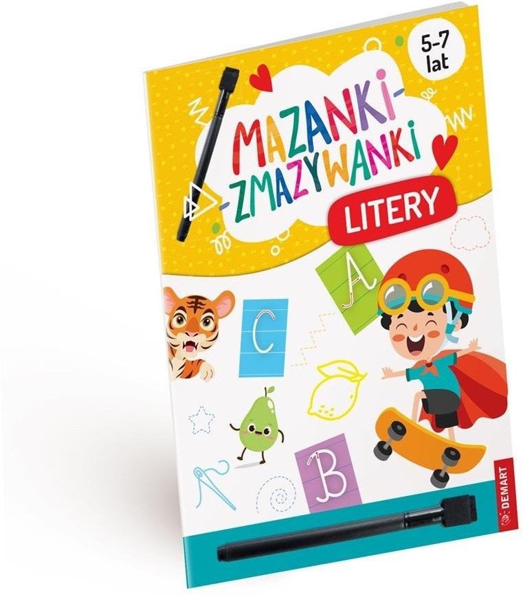 Demart Mazanki-zmazywanki. Kolorowe litery. Ćwiczenia