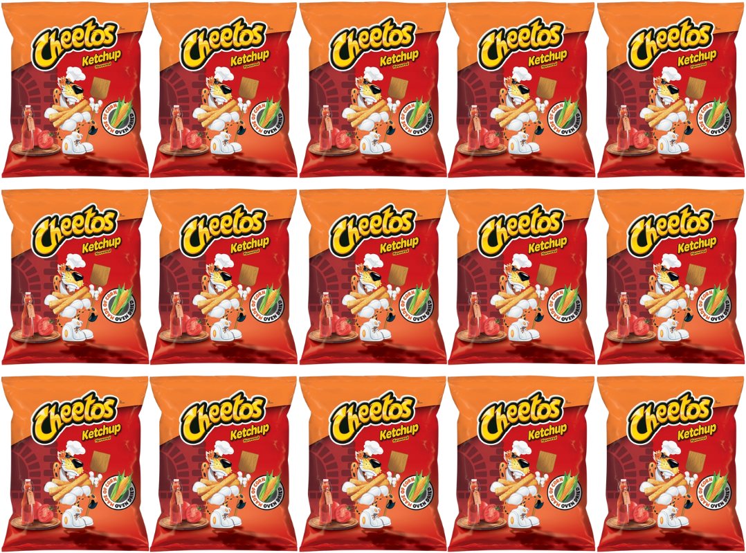 Cheetos Chrupki kukurydziane o smaku ketchupowym 43 g x 15 sztuk