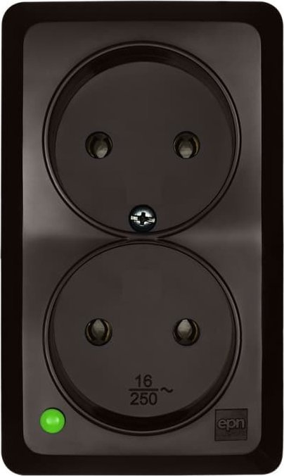 Elektro-Plast BERG Gniazdo podwójne n/t 2x2P 16A brązowy 3744-05