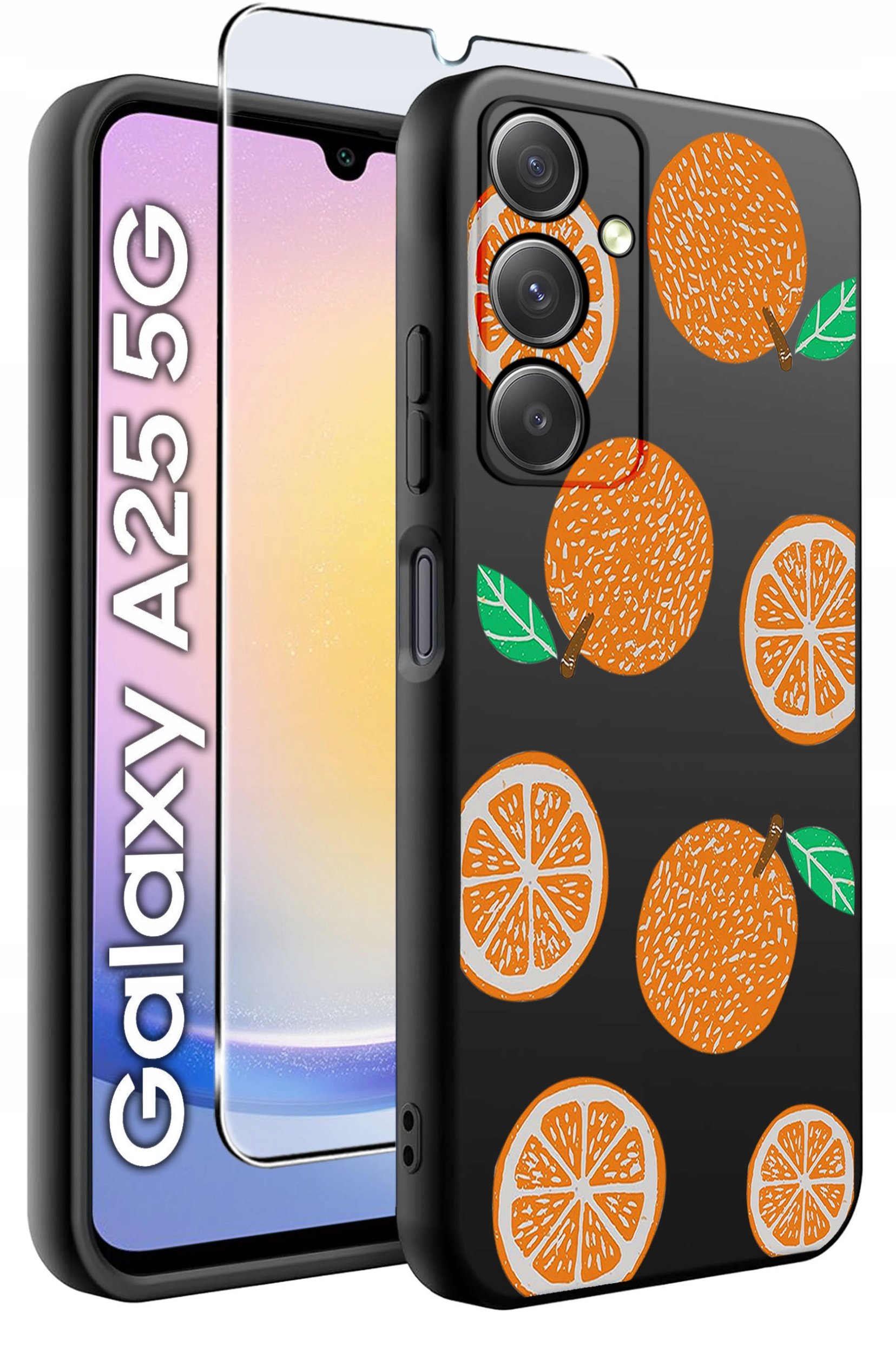 ETUI do Samsung A25 5G WZORY | SILIKONOWE MATT CASE + SZKŁO HARTOWANE 9H