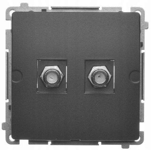 Simon Basic Gniazdo antenowe typu F” podwójne czarny mat BMAF2.01/49