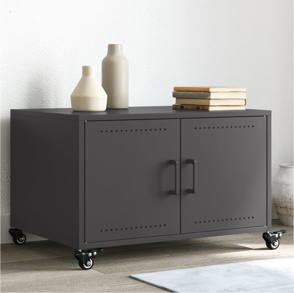 vidaXL vidaXL Stolik kawowy, czarny, 68x50x43,5 cm, stal walcowana na zimno