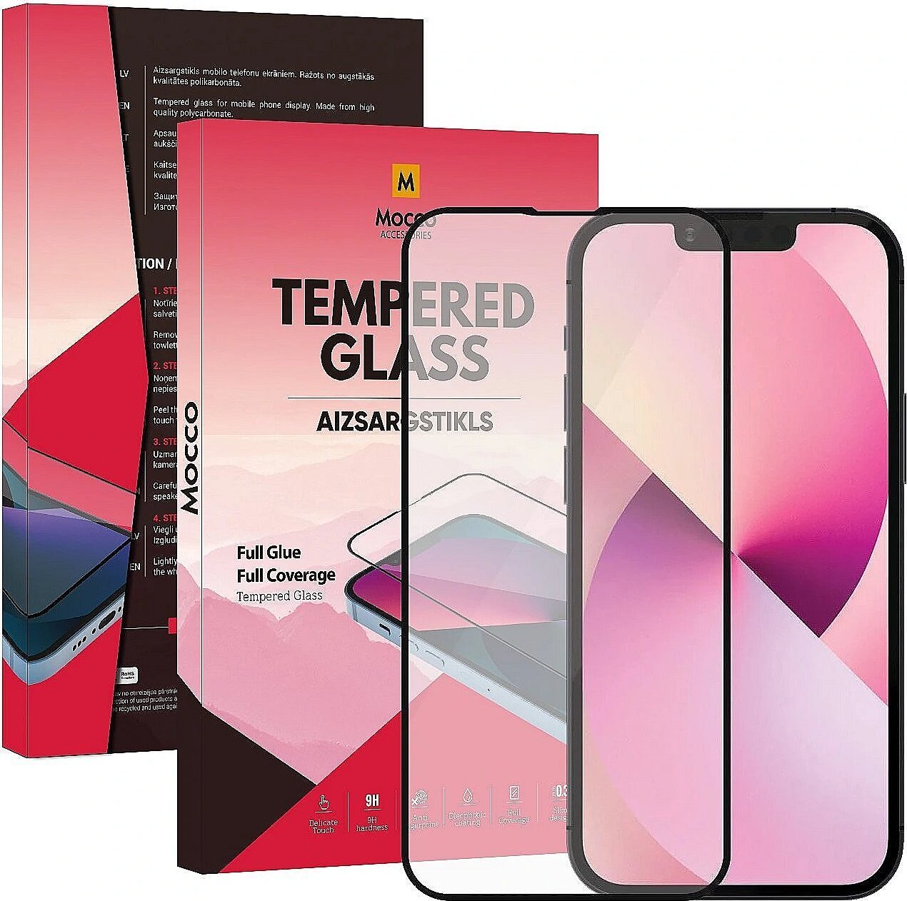 Mocco Mocco Full Glue Signature Edition Tempered Glass Aizsargstikls Pilnam Ekrānam Apple iPhone 14 Plus Melns