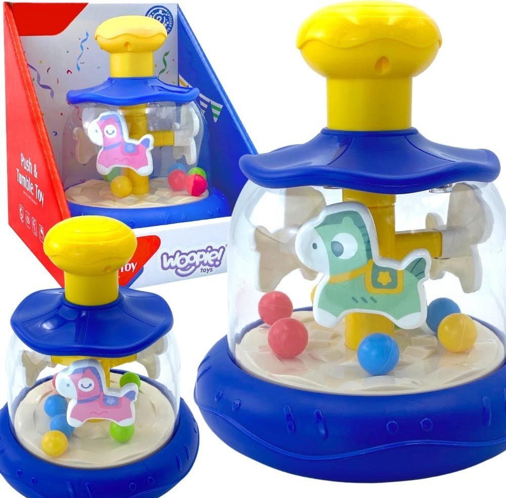 Woopie WOOPIE BABY Kolorowe Koniki Niebieski Bączek Karuzela z Kulkami